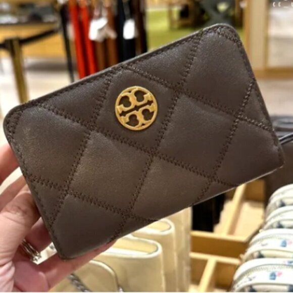 NWT! New! Tory Burch Willa Medium Wallet -Leather - Grey (Volcanic Stone) - Picture 9 of 9